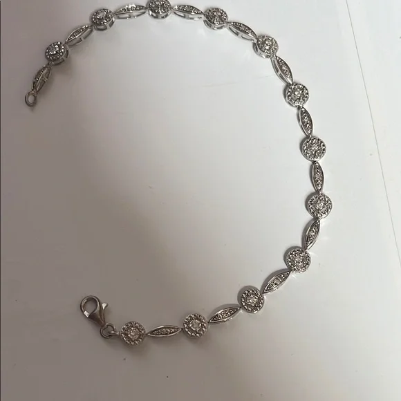 Kay Jewelers Silver Tennis Bracelet with real diamonds - Picture 9 of 12